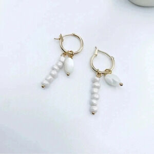 HOOPS Drop Pearl Earrings